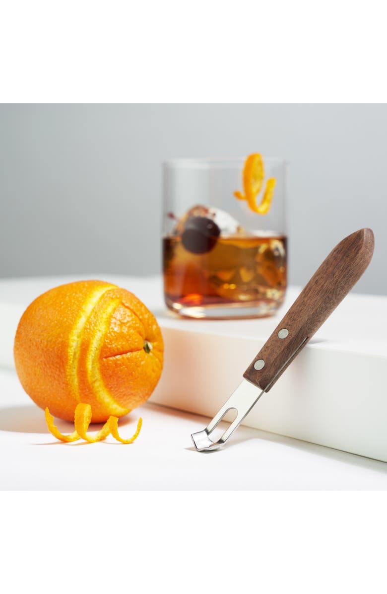 Viski Professional Walnut Channel Knife in Stainless Steel, Alternate, color, Brown