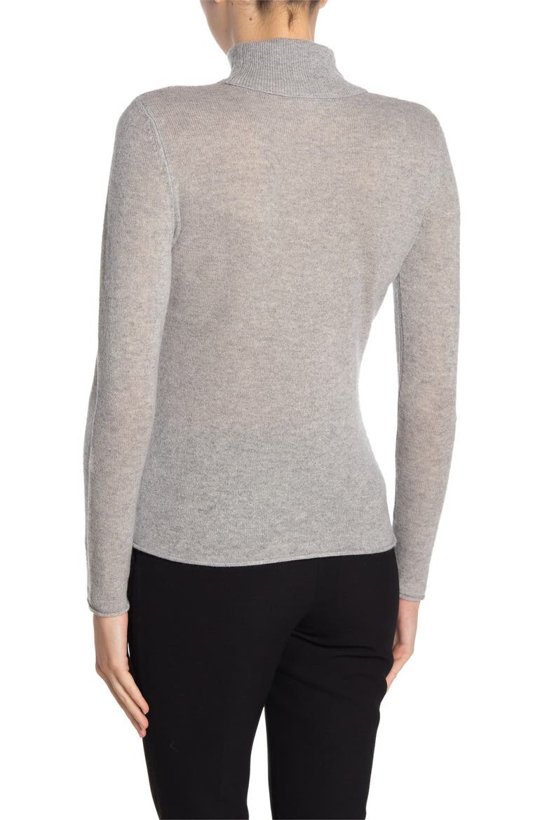 M by Magaschoni Cashmere Turtleneck Sweater, Alternate, color, FLINT GREY HEATHER