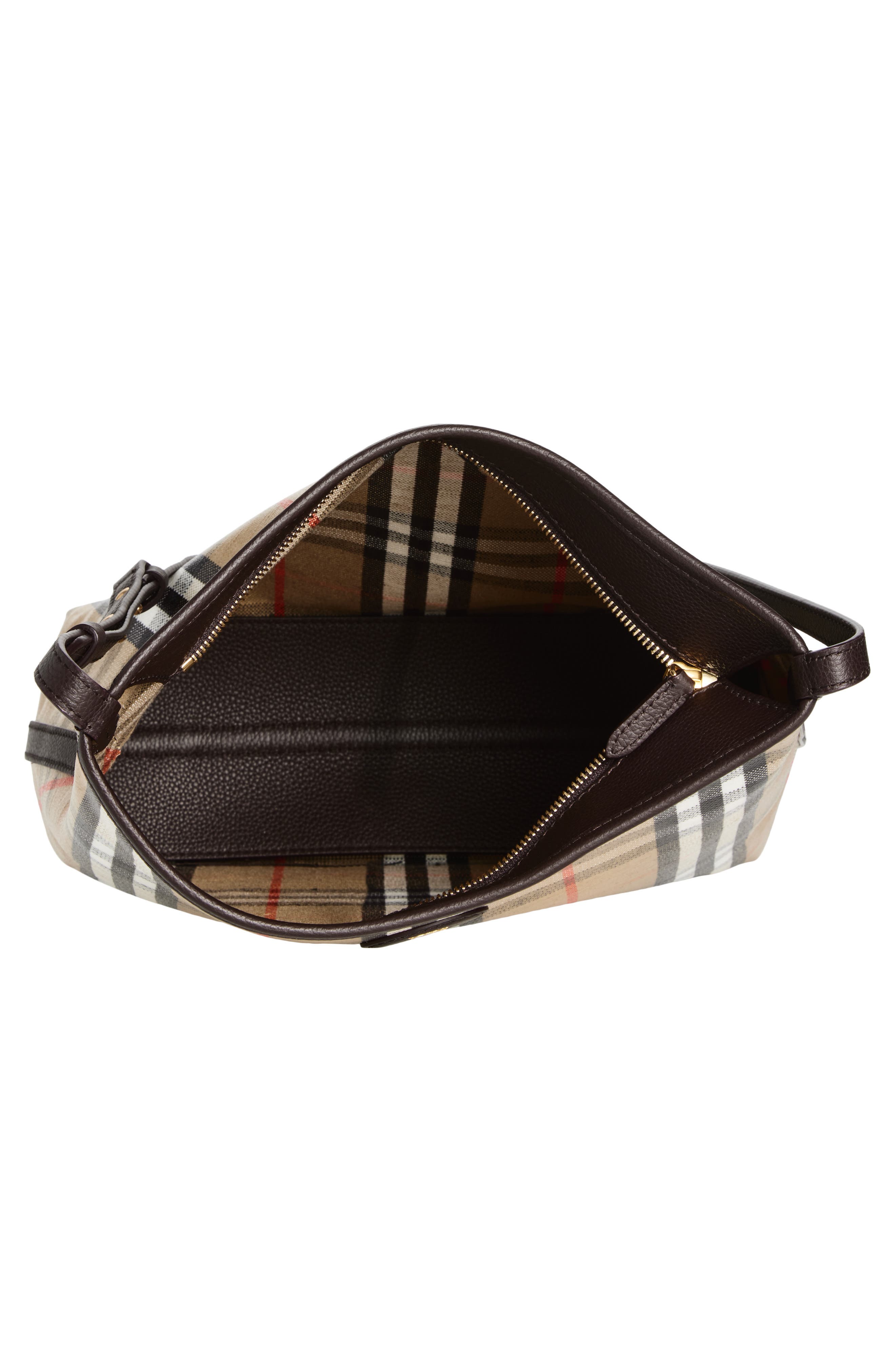 Burberry Small Highlands Coated Canvas Crossbody Bag, Alternate, color, Sand