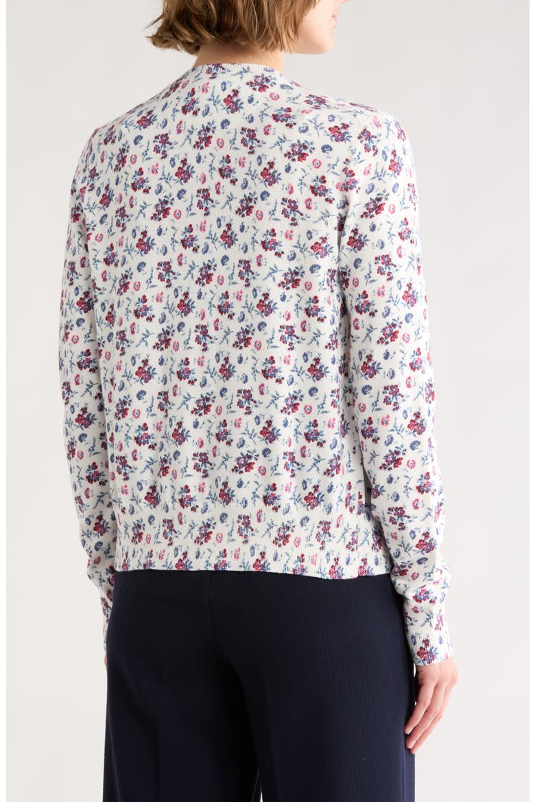 Floral Print Cotton Cardigan, Alternate, color, WHITE