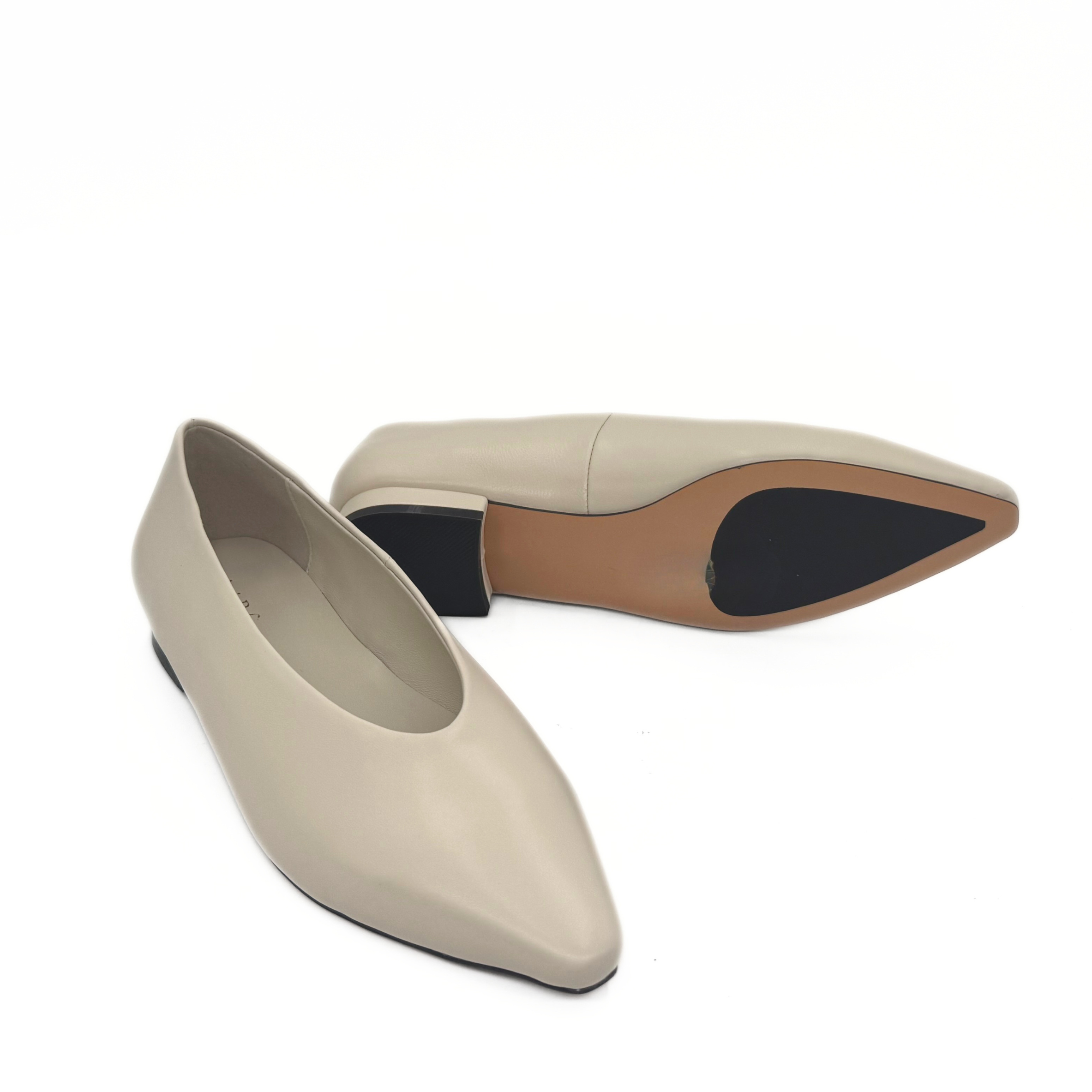 Amie Rafa Riley Leather Ballet Flats, Alternate, color, Bone