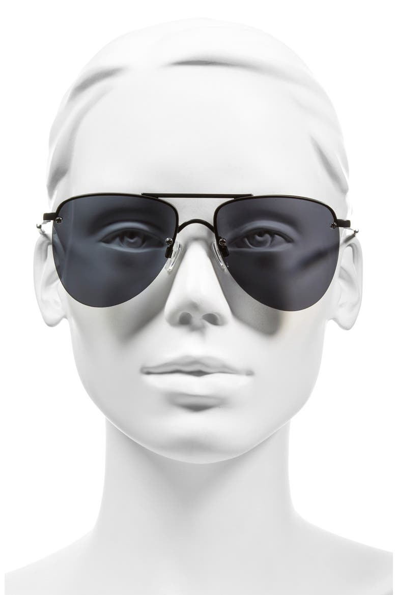 The Prince 57mm Aviator Sunglasses, Alternate, color, BLACK