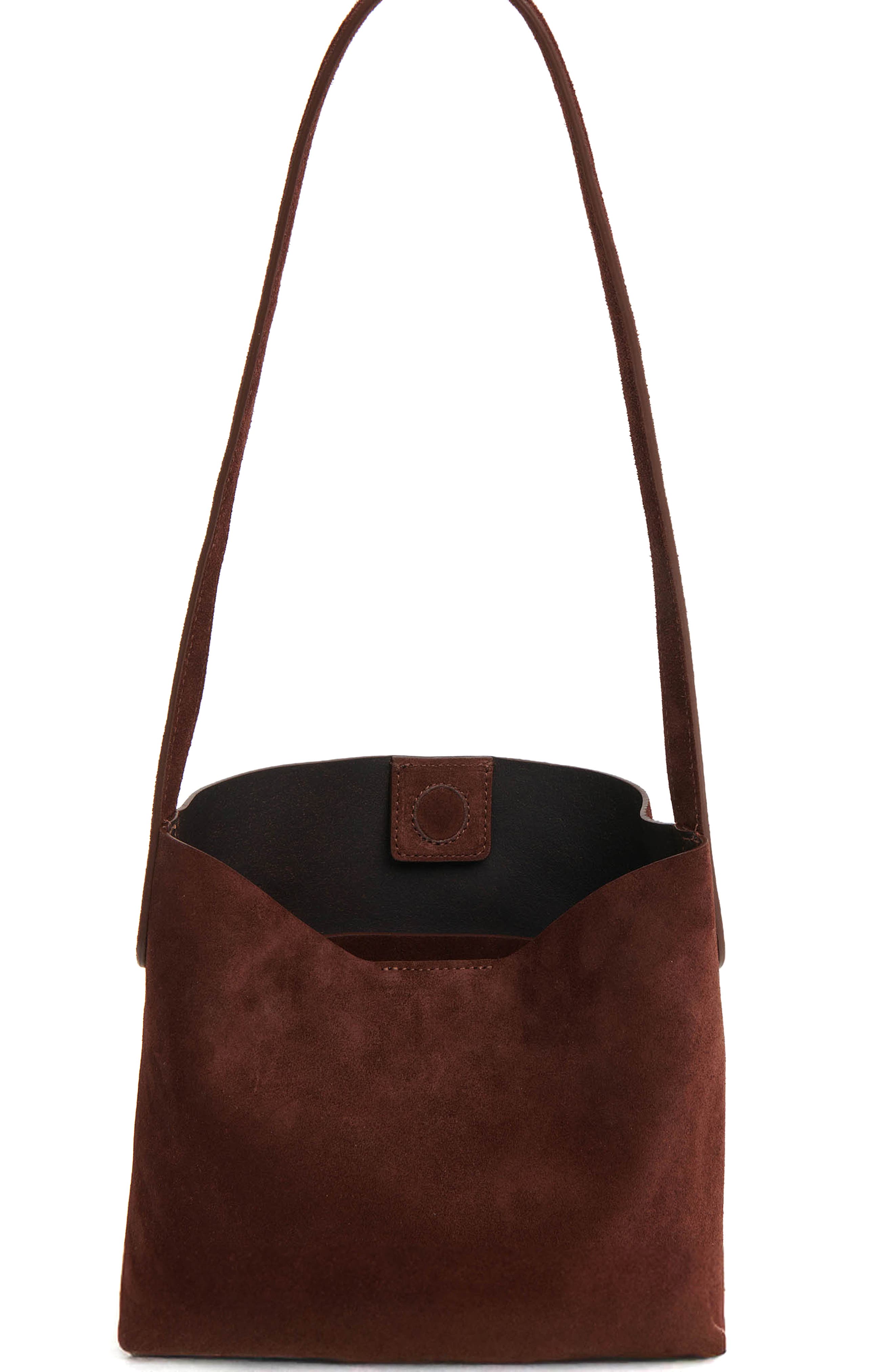 Mansur Gavriel Small Everyday Cabas Suede Hobo Bag, Alternate, color, Chocolate