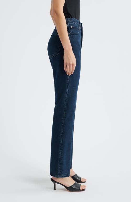 Frame The Vertical High Waist Relaxed Straight Leg Jeans In Blue