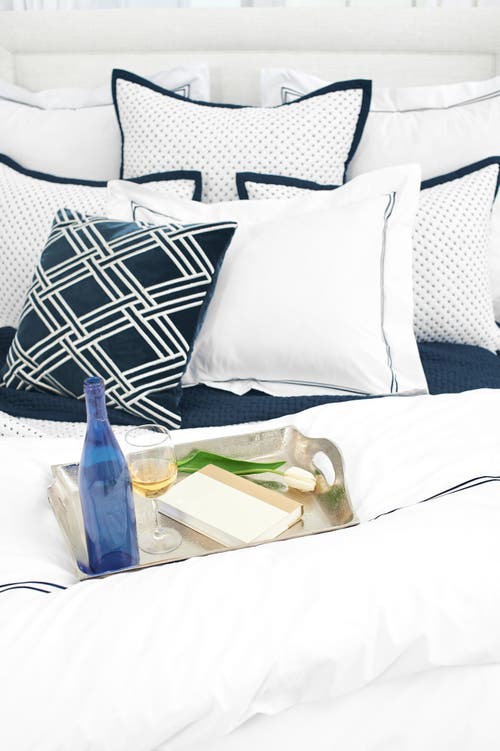 Elisabeth York Mavis Throw Pillow Collection In Blue