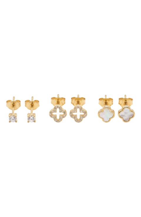 Clover Set of 3 Earrings