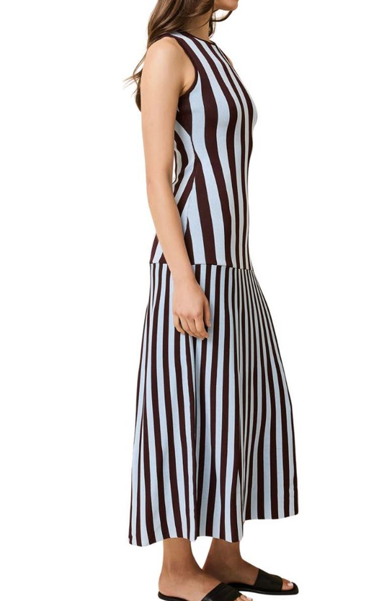 Solid & Striped The Lucerne Mixed Stripe Knit Dress, Alternate, color, Twilight / Raisin Brown