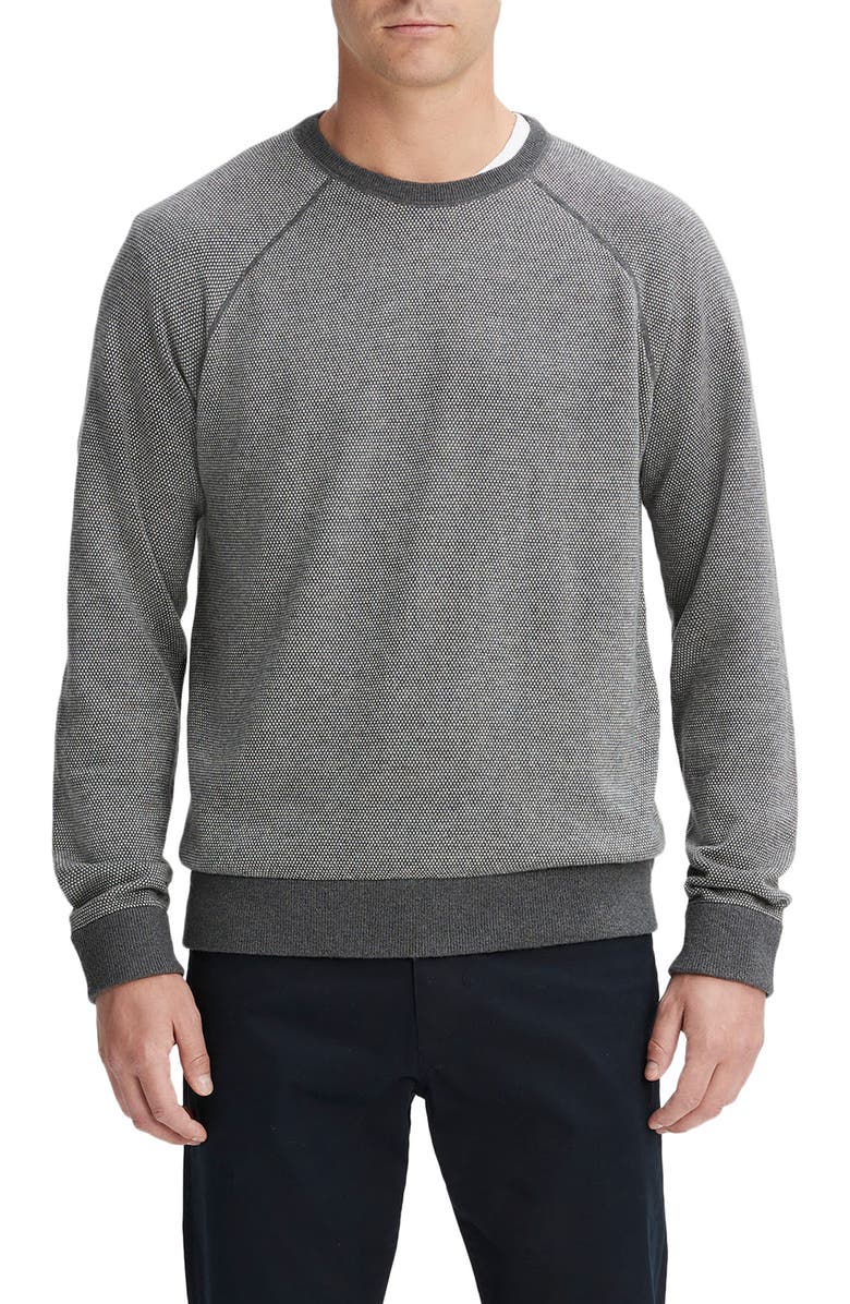 Vince Birdseye Jacquard Wool, Cotton & Cashmere Sweater, Main, color, 