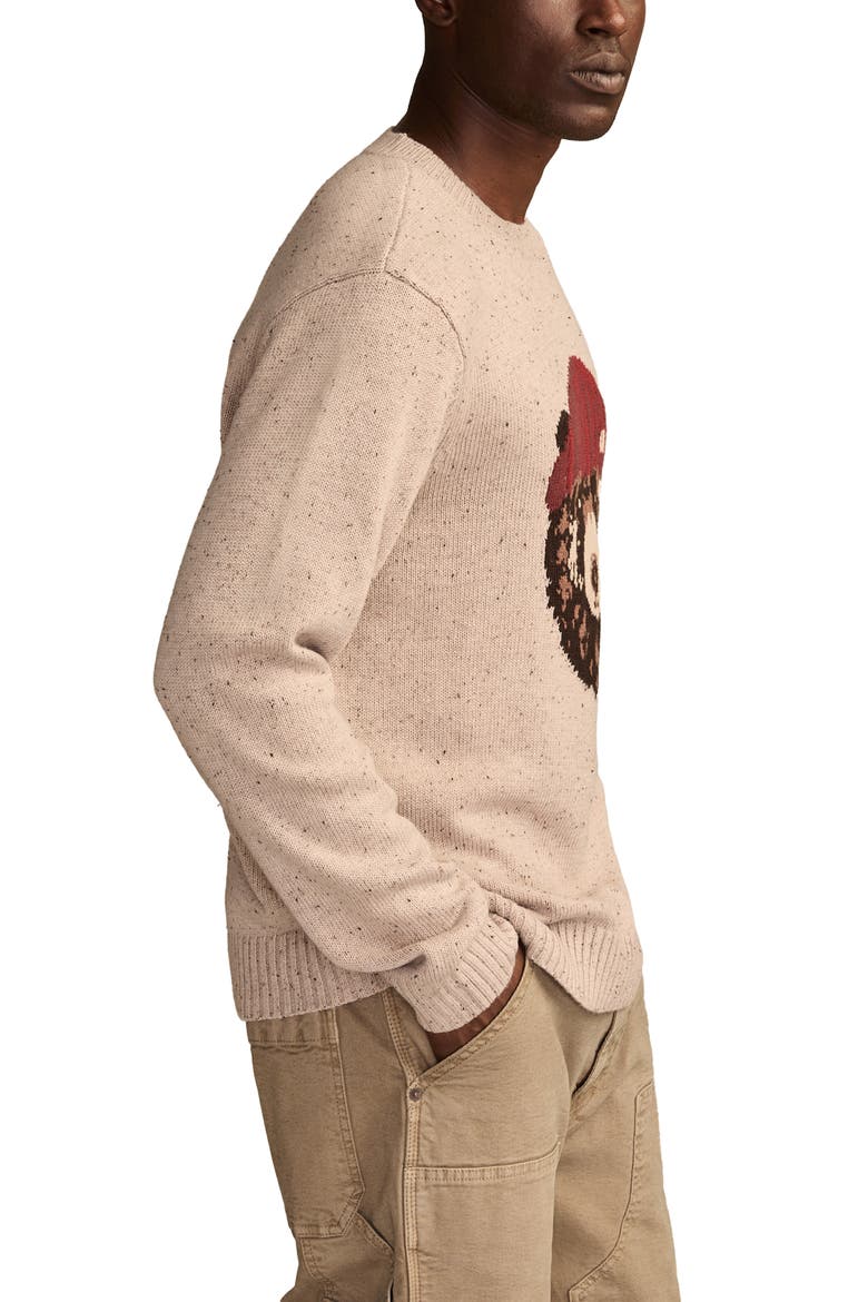 Intarsia Bear Sweater, Alternate, color, GRAY MORN