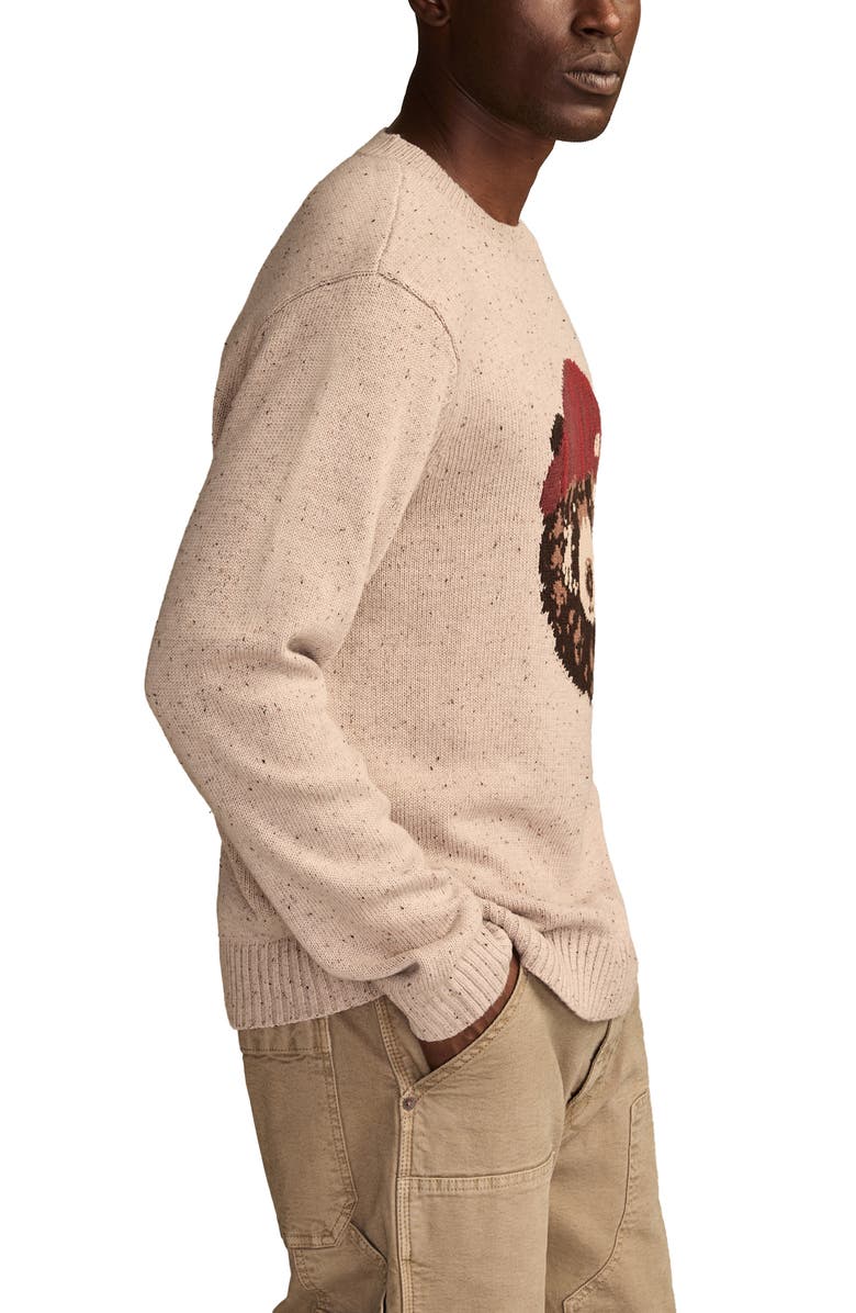 Lucky Brand Intarsia Bear Sweater, Alternate, color, Gray Morn