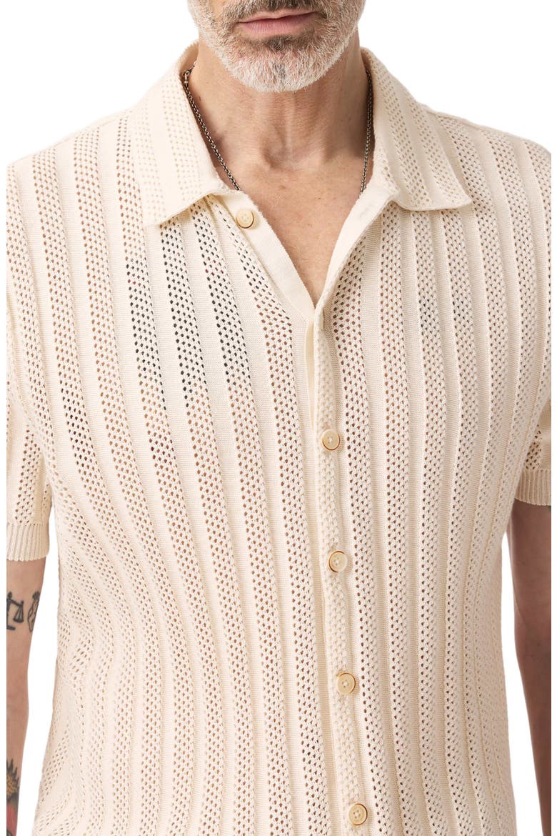 Ferone Open Stitch Stripe Stretch Cotton Sweater, Alternate, color, IVORY
