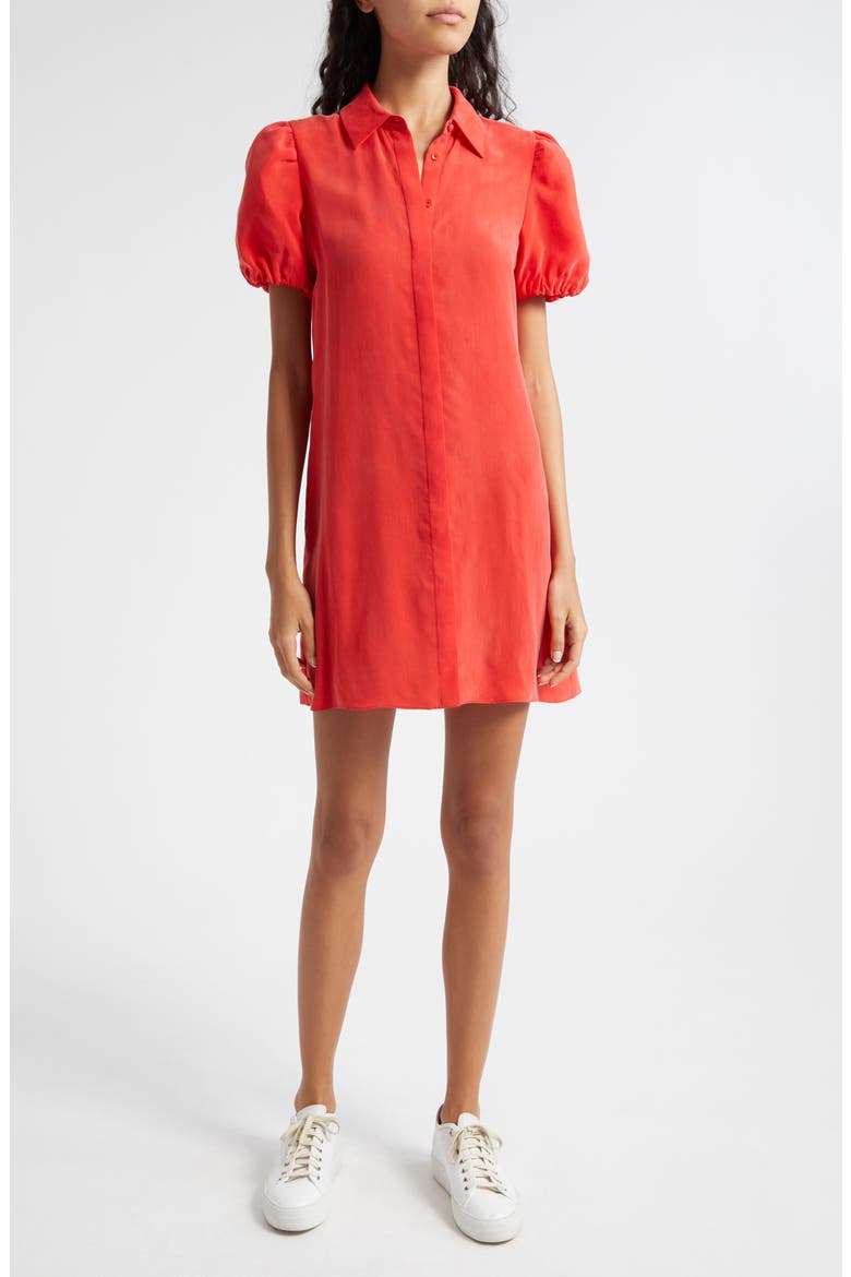 Jem Puff Sleeve Shirtdress, Main, color, BRIGHT POPPY