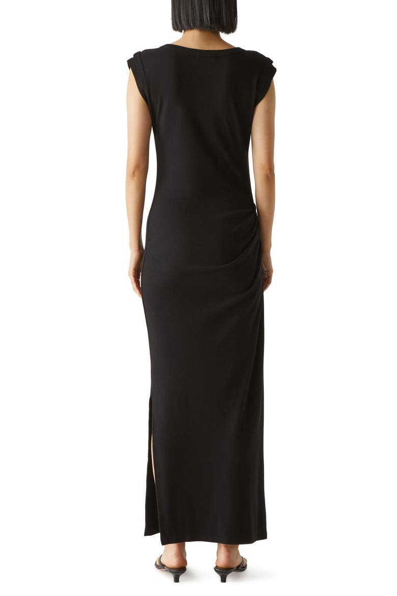 Calliope Cap Sleeve Dress, Alternate, color, BLACK