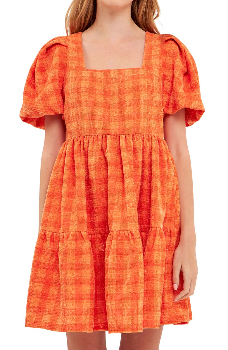 English Factory Tweed Babydoll Minidress, Alternate, color, 