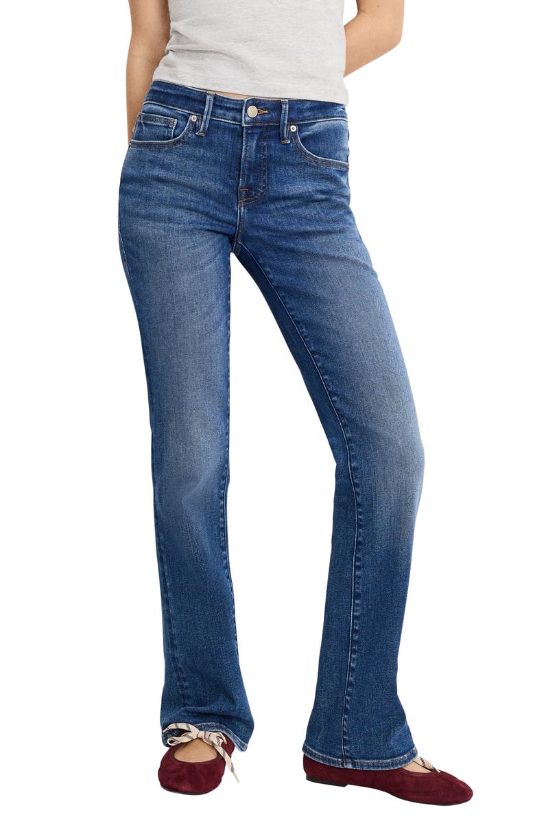 Good American Low Rise Slim Bootcut Jeans, Main, color, Indigo1218
