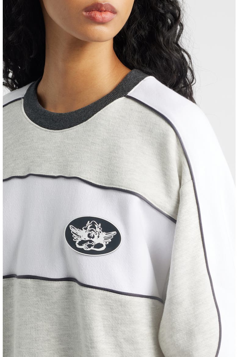First Pick Heathered Oversize Sweatshirt, Alternate, color, HEATHER GREY MULTI