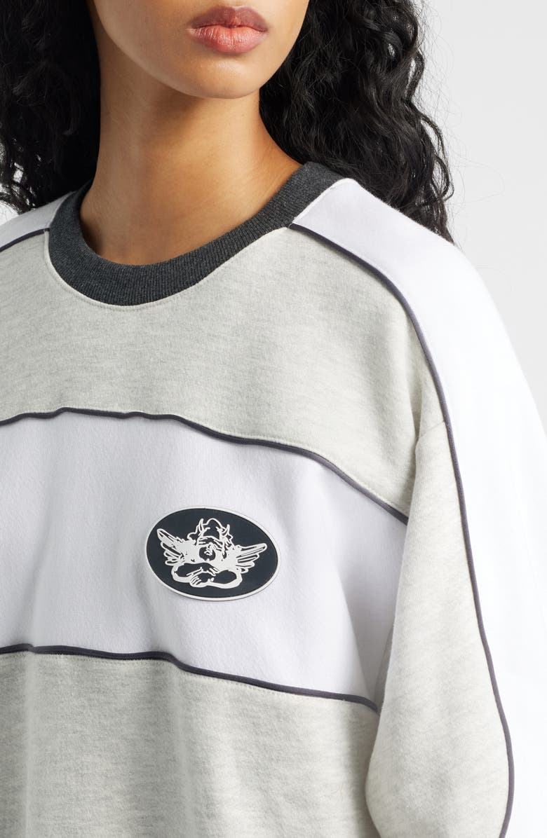 BOYS LIE First Pick Heathered Oversize Sweatshirt, Alternate, color, Heather Grey Multi