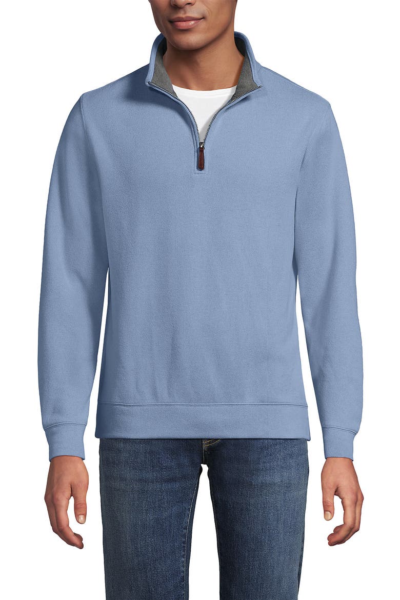 Bedford Rib Quarter Zip Sweater, Main, color, Oasis Blue