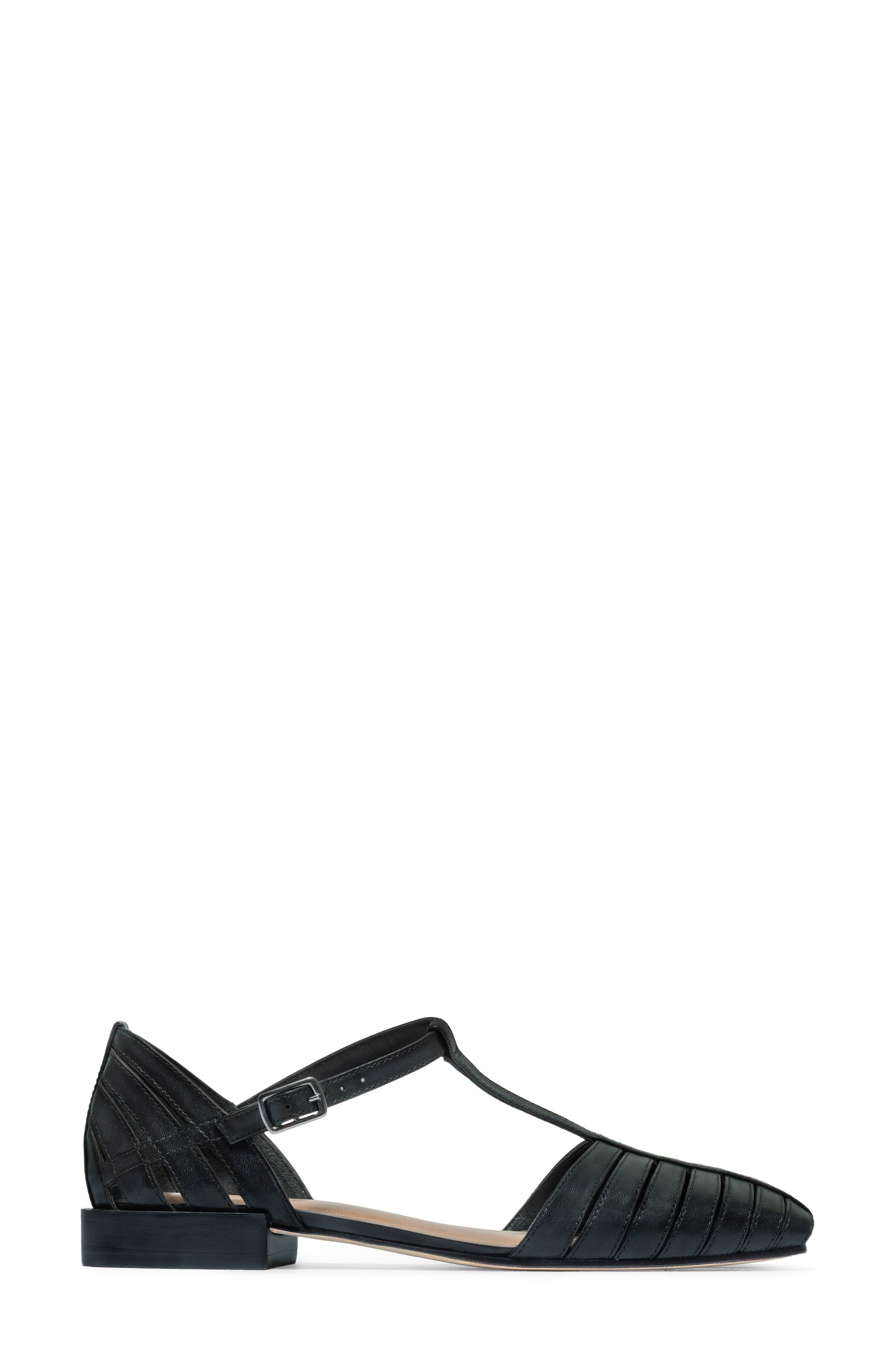 Brighton Leather Flat, Alternate, color, BLACK GLOVE LEATHER