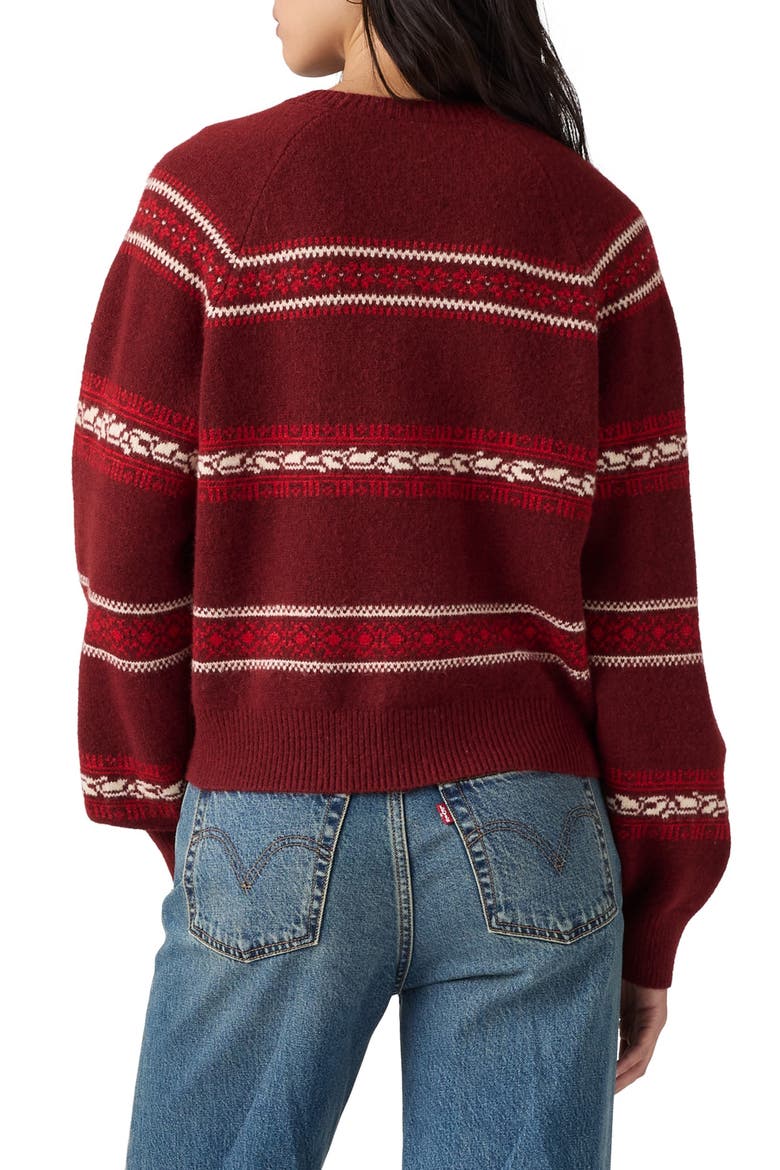 Jolie Fair Isle Crewneck Sweater, Alternate, color, CORALIE FAIRISLE V7 WARM CAB