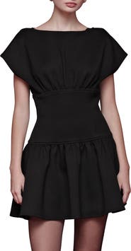 Avec Les Filles Bateau Neck Stretch Minidress
