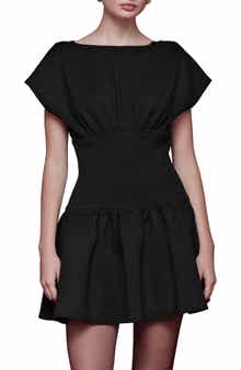 Bateau Neck Stretch Minidress
