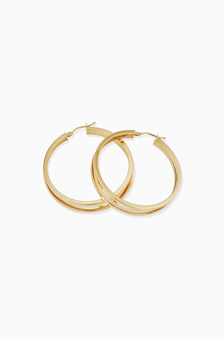 14K Yellow Gold Hudson Hoops, Alternate, color, Yellow Gold
