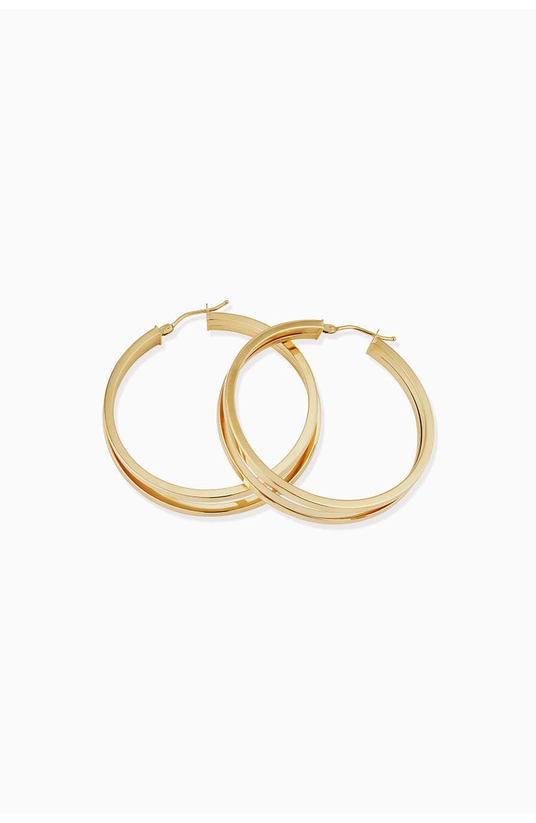 Oradina 14K Yellow Gold Hudson Hoops, Alternate, color, Yellow Gold