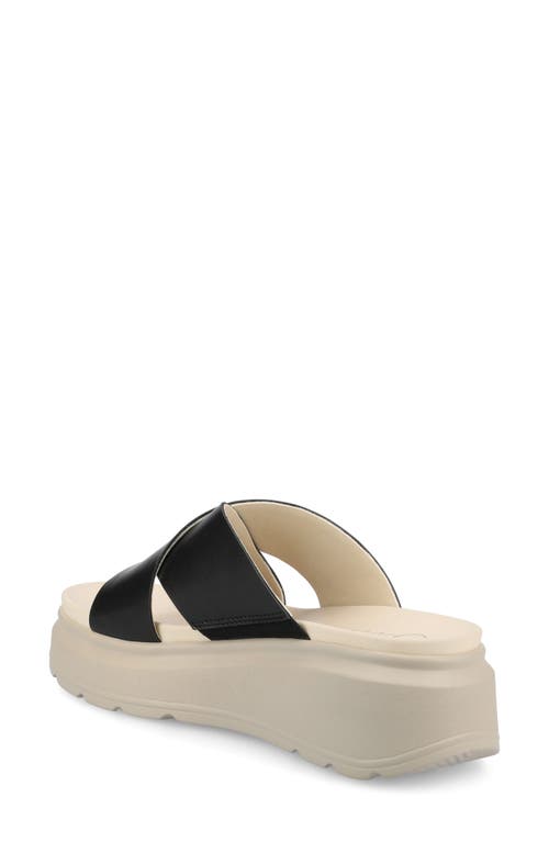 Journee Collection Cathie Platform Wedge Sandal In Black