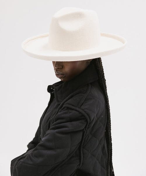 Gigi Pip Maude Wide Brim Fedora Hat In Off-white