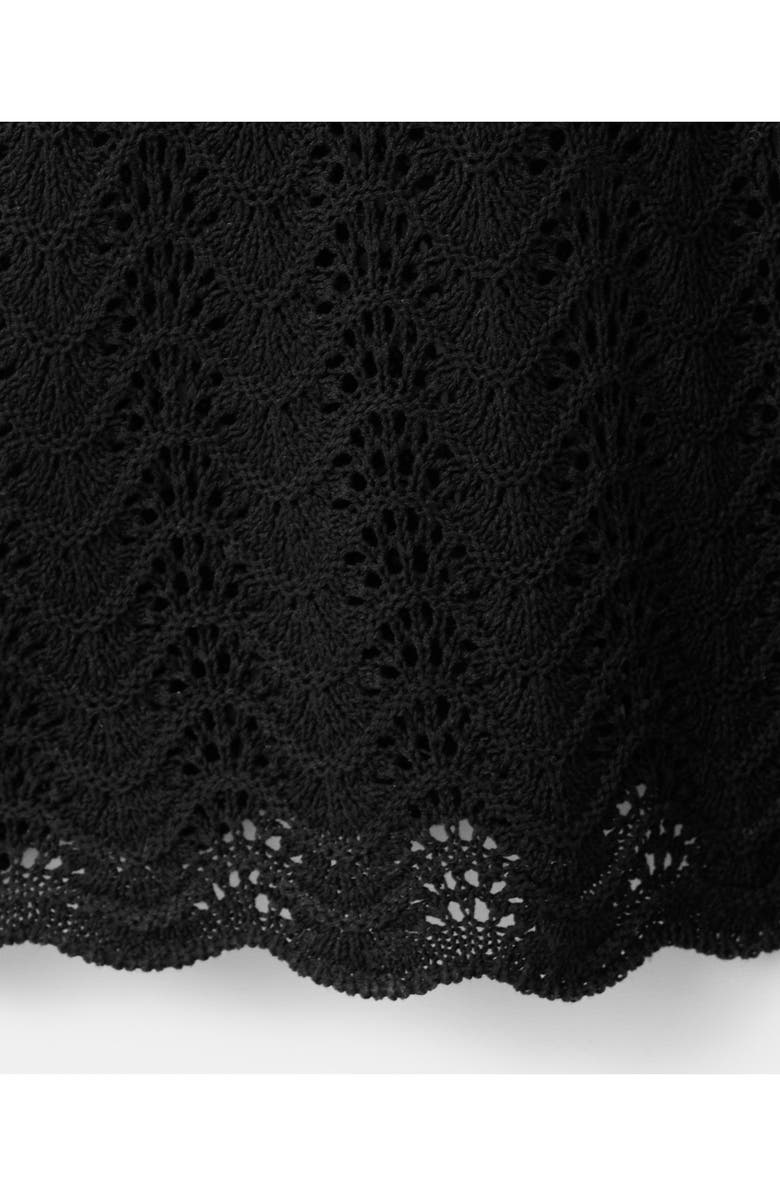 MANGO Lace-Up Open Back Long Sleeve Sheer Pointelle Maxi Dress, Alternate, color,