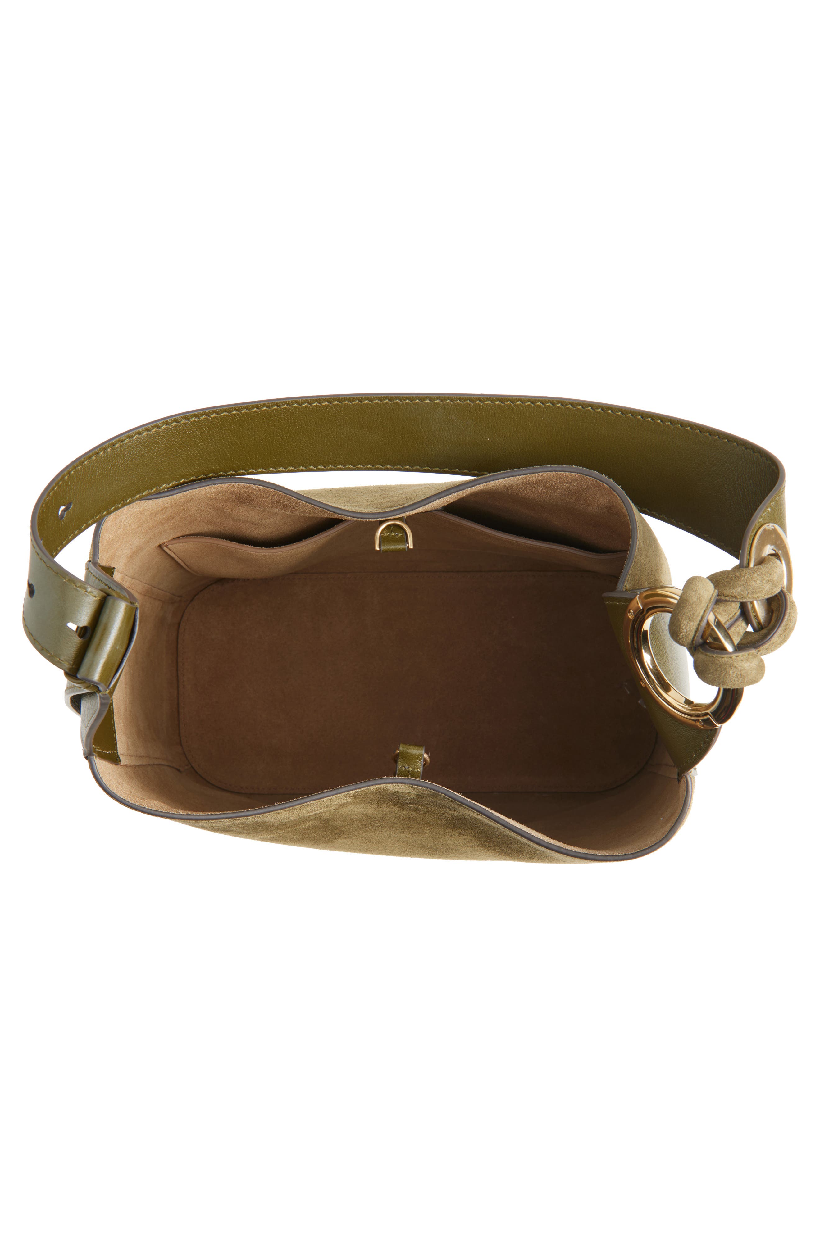 Anya Hindmarch Ringo Suede North/South Shoulder Bag, Alternate, color, Bonsai