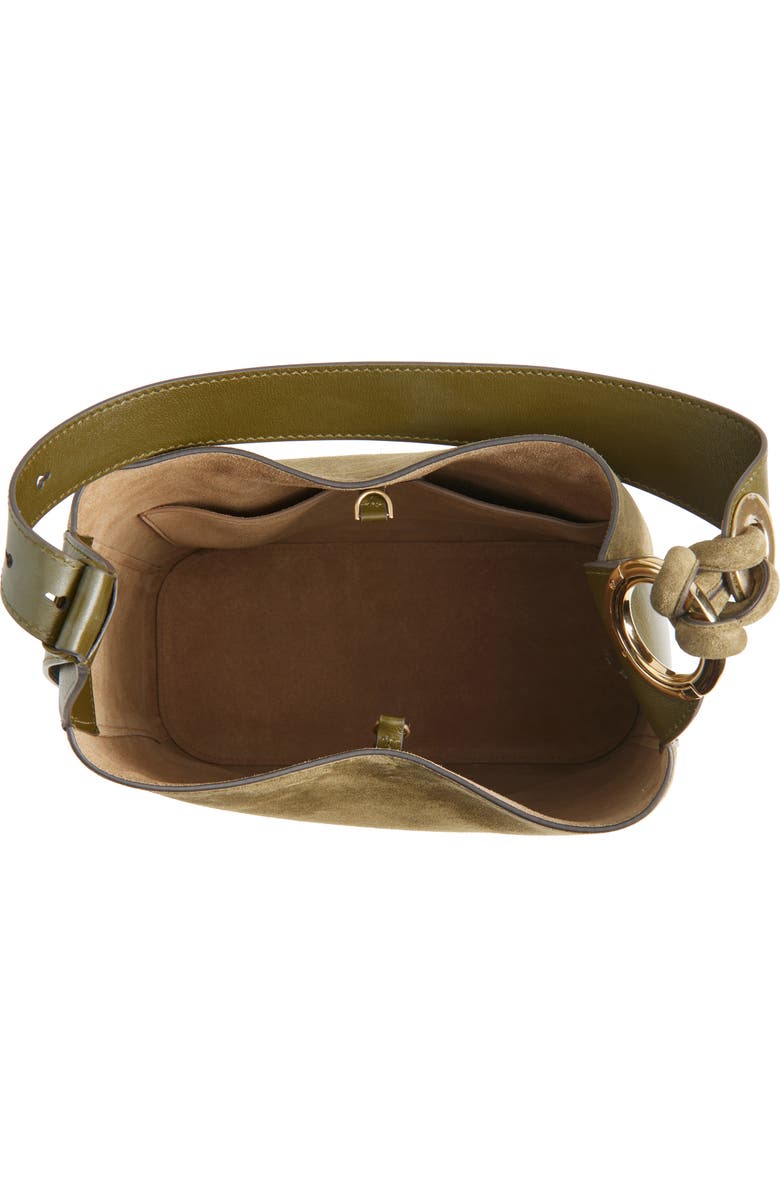 Anya Hindmarch Ringo Suede North/South Shoulder Bag, Alternate, color, Bonsai