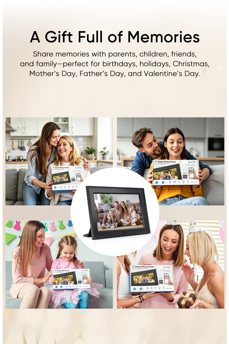 7" WiFi Digital Picture Frame, Alternate, color, Black