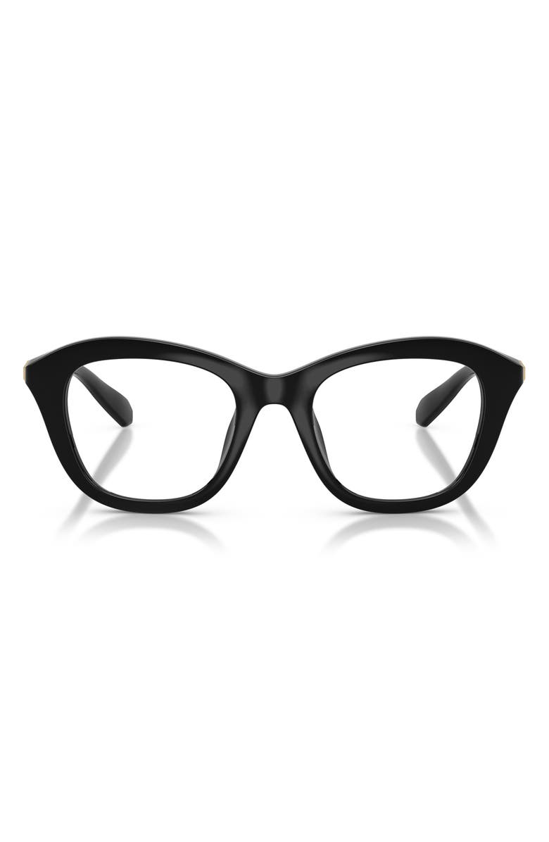 Swarovski 50mm Small Cat Eye Optical Glasses, Main, color, Black / Demo Lens