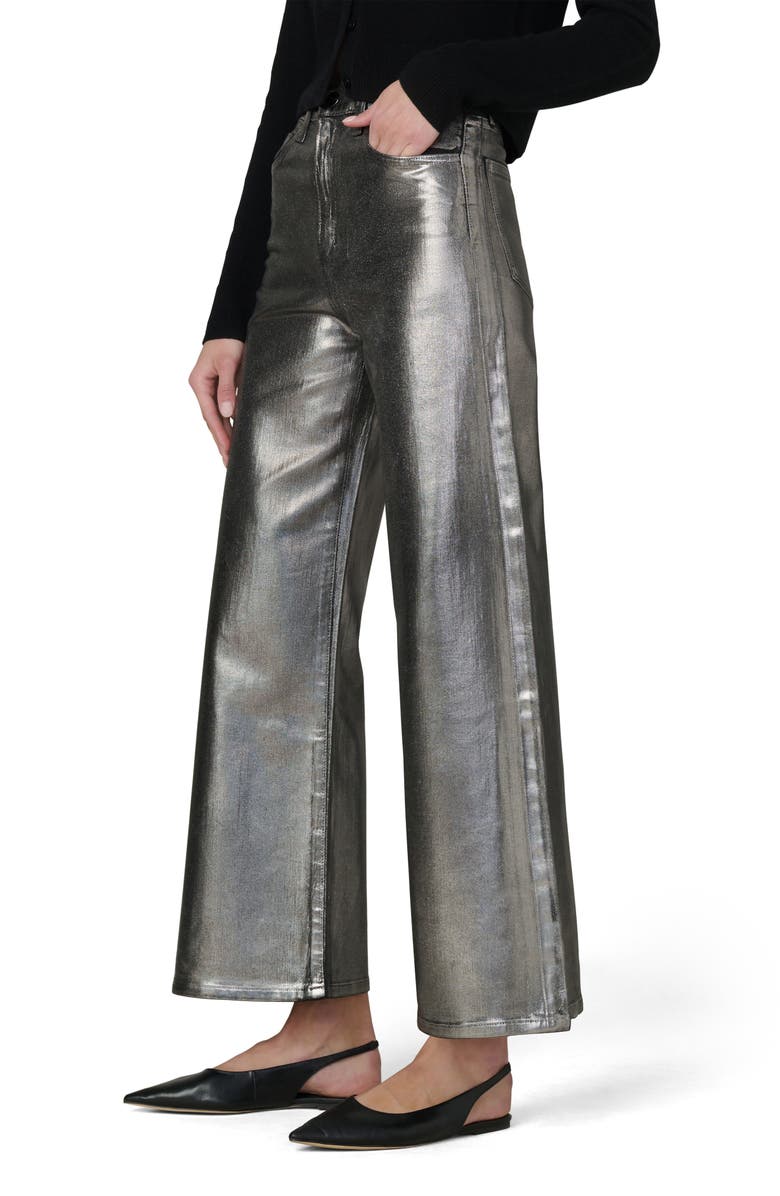 Joe's Jeans The Mia Coated Wide Leg Jeans, Alternate, color, Pewter Foil