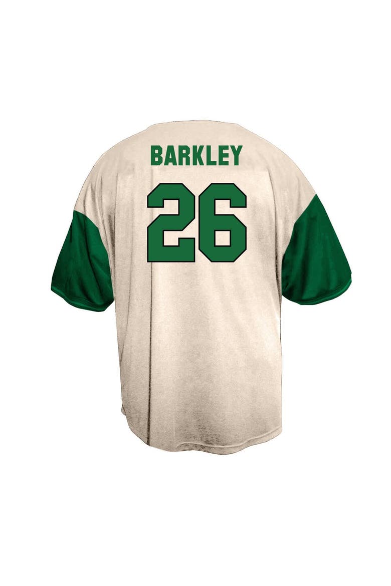 Men's Fanatics Saquon Barkley Cream Philadelphia Eagles Big & Tall Baseball Button-Up Shirt, Alternate, color, Cream
