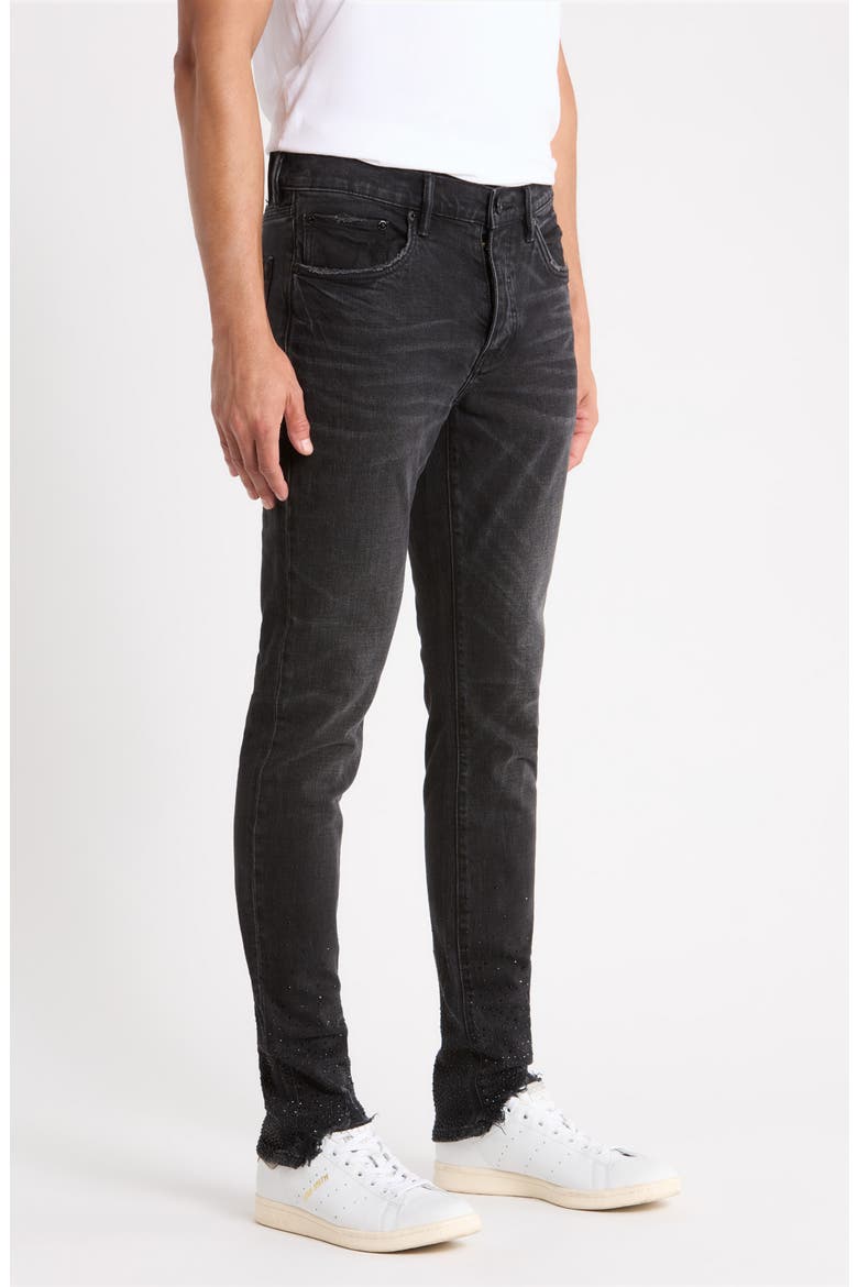 High Contrast Bling Skinny Jeans, Alternate, color, BLACK