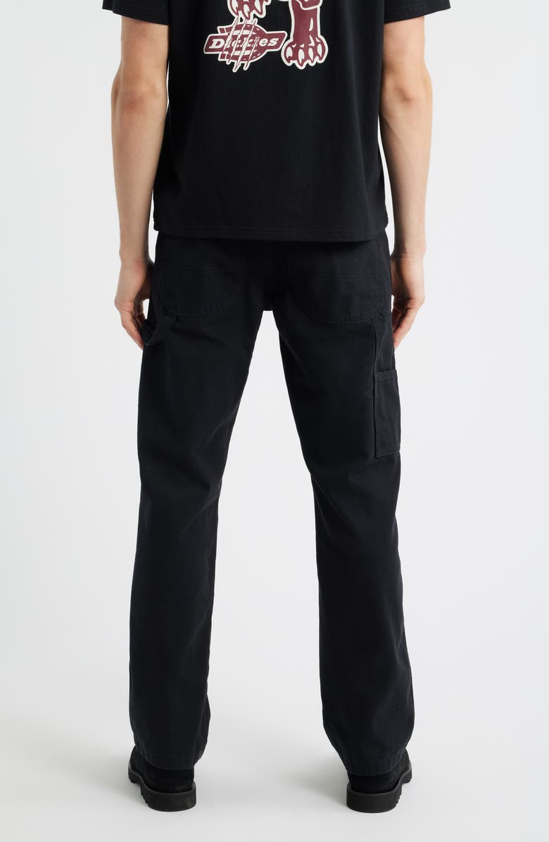 Dickies Straight Leg Black Cotton Canvas Carpenter Pants, Alternate, color, Black