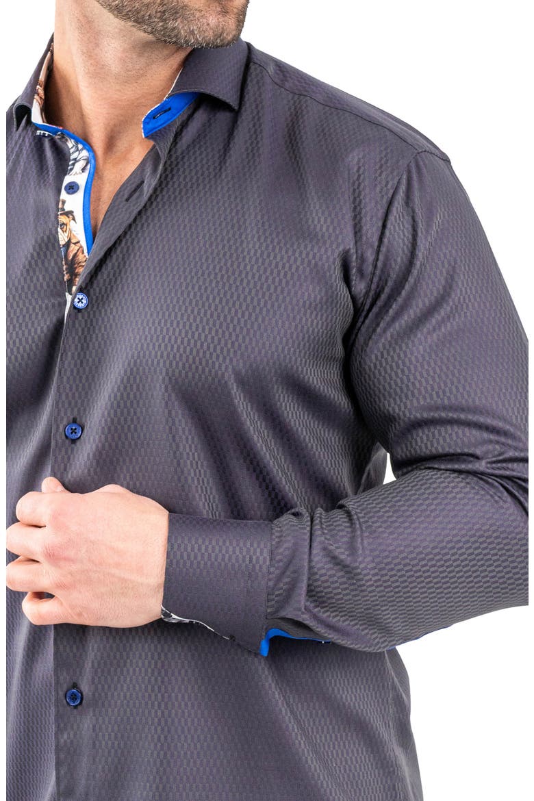 Einstein Jacqxavier Purple Contemporary Fit Cotton Blend Button-Up Shirt, Alternate, color, PURPLE