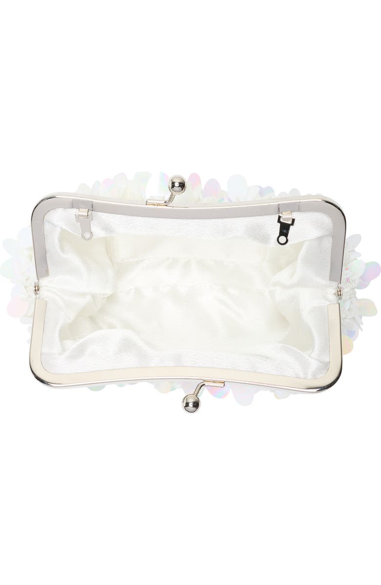 ALESSIA BIANCHI Sequin Frame Clutch, Alternate, color, White Multi