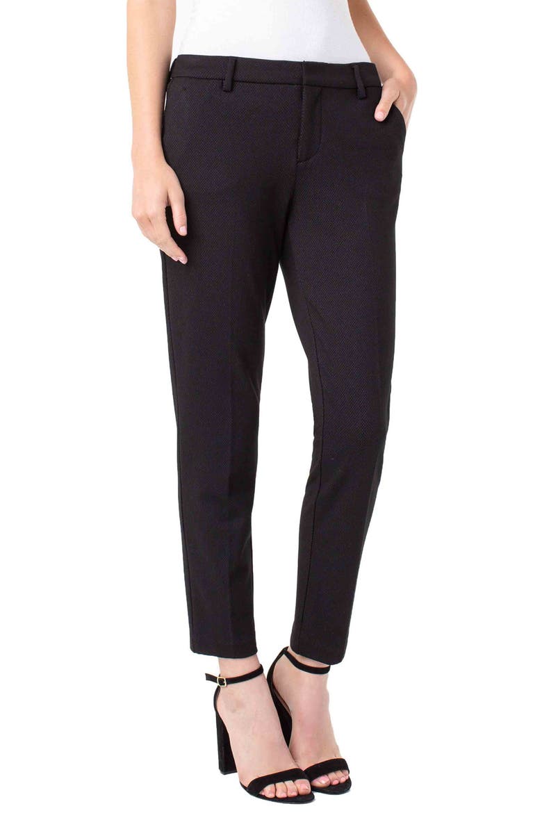 Liverpool Kelsey Knit Trousers, Alternate, color, BLACK GRAY