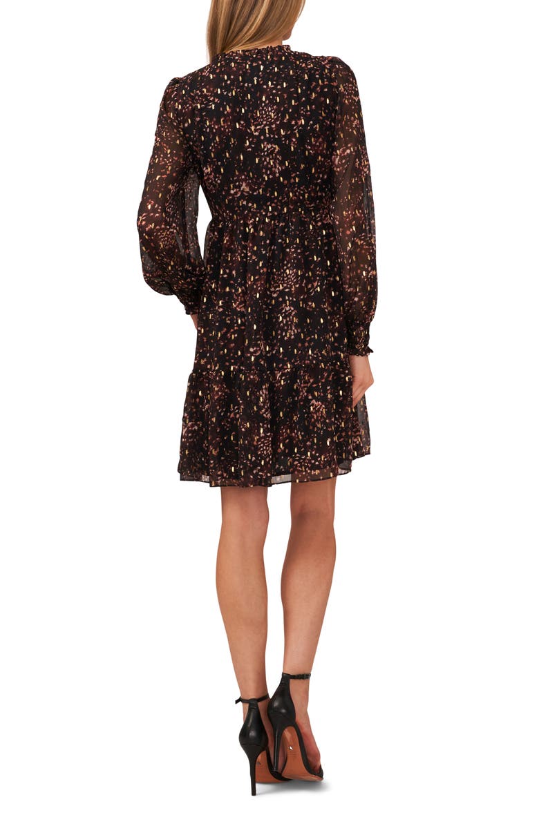 CeCe Print Smocked Long Sleeve Dress, Alternate, color,