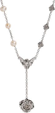 OGÉ Jewelry Devotion Cupid Pearl Rose Necklace