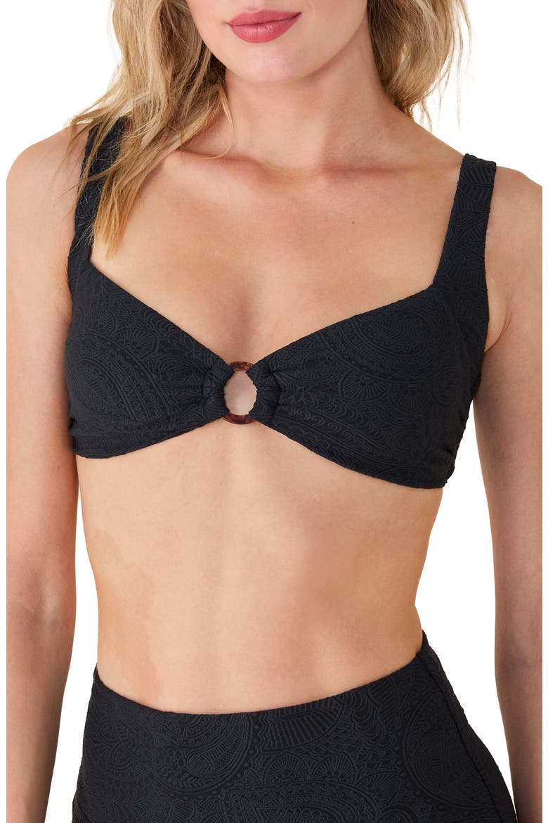 The Lori Ring Bikini Top, Main, color, BLACK PAISLEY