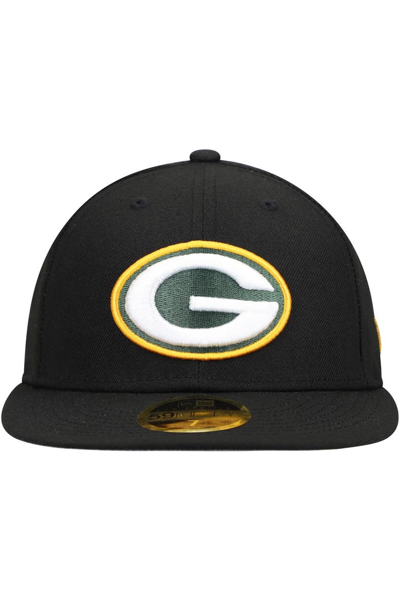 Men's New Era Black Green Bay Packers Omaha Low Profile 59FIFTY Fitted Hat, Alternate, color, Black