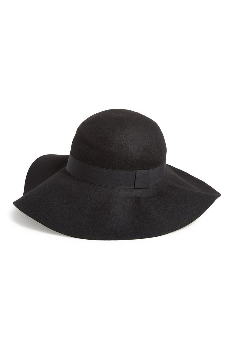 Floppy Felt Hat, Main, color, BLACK