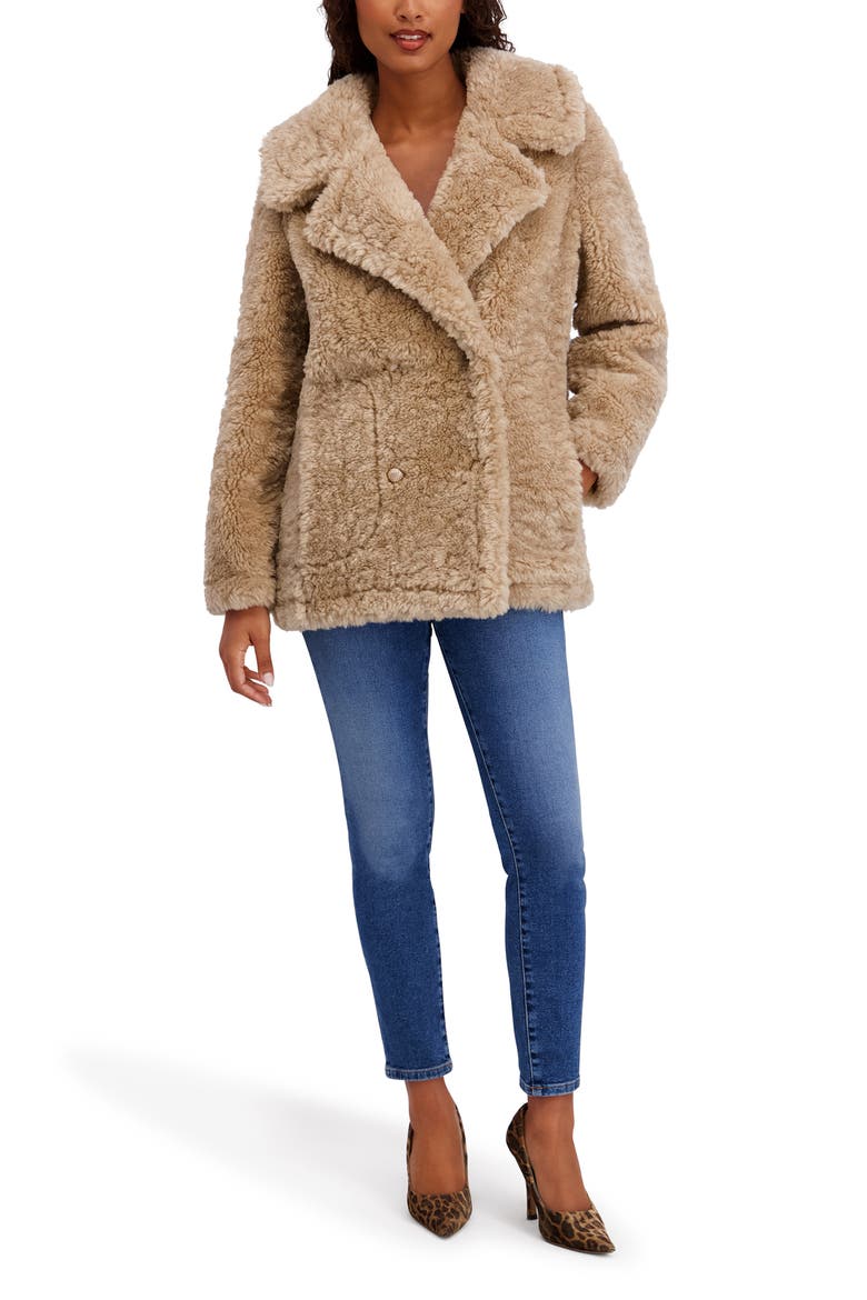 Faux Shearling Coat, Alternate, color, IVORY