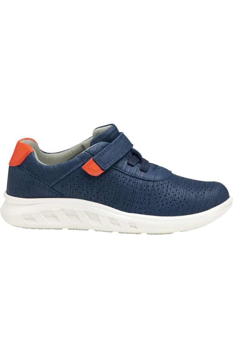 Johnston & Murphy Kid's Activate U-Throat Hook & Loop Sneaker, Alternate, color, Navy Full Grain