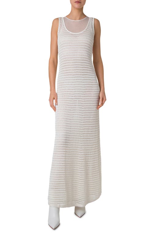 Akris Crochet & Knit Layered Maxi Dress In Ecru